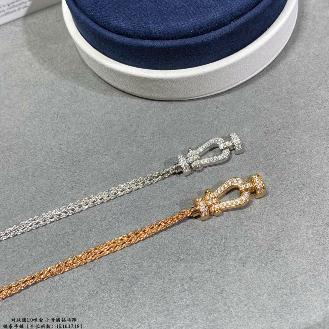 [Lumina]FORCE SMALL HORSESHOE  DIAMOND CHAIN ROPE BRACELET