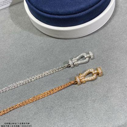 [Lumina]FORCE SMALL HORSESHOE  DIAMOND CHAIN ROPE BRACELET