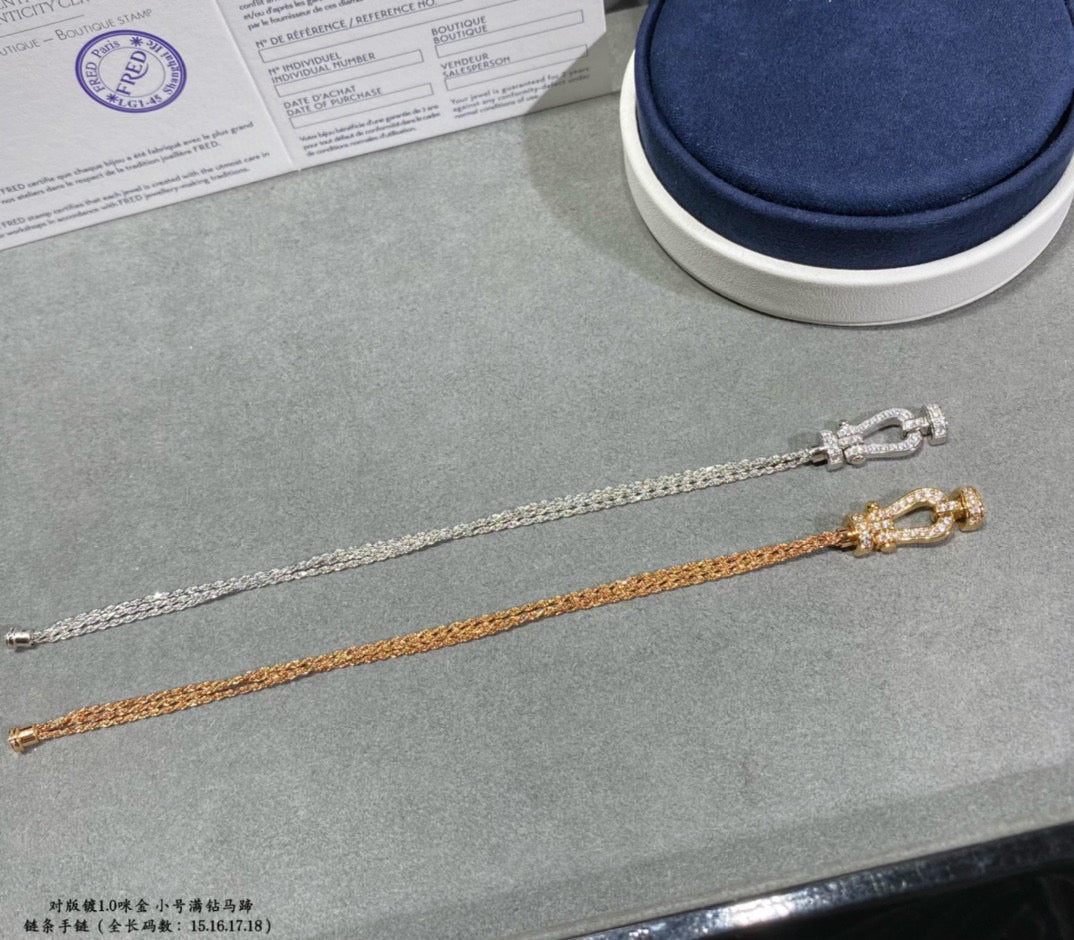 [Lumina]FORCE SMALL HORSESHOE  DIAMOND CHAIN ROPE BRACELET