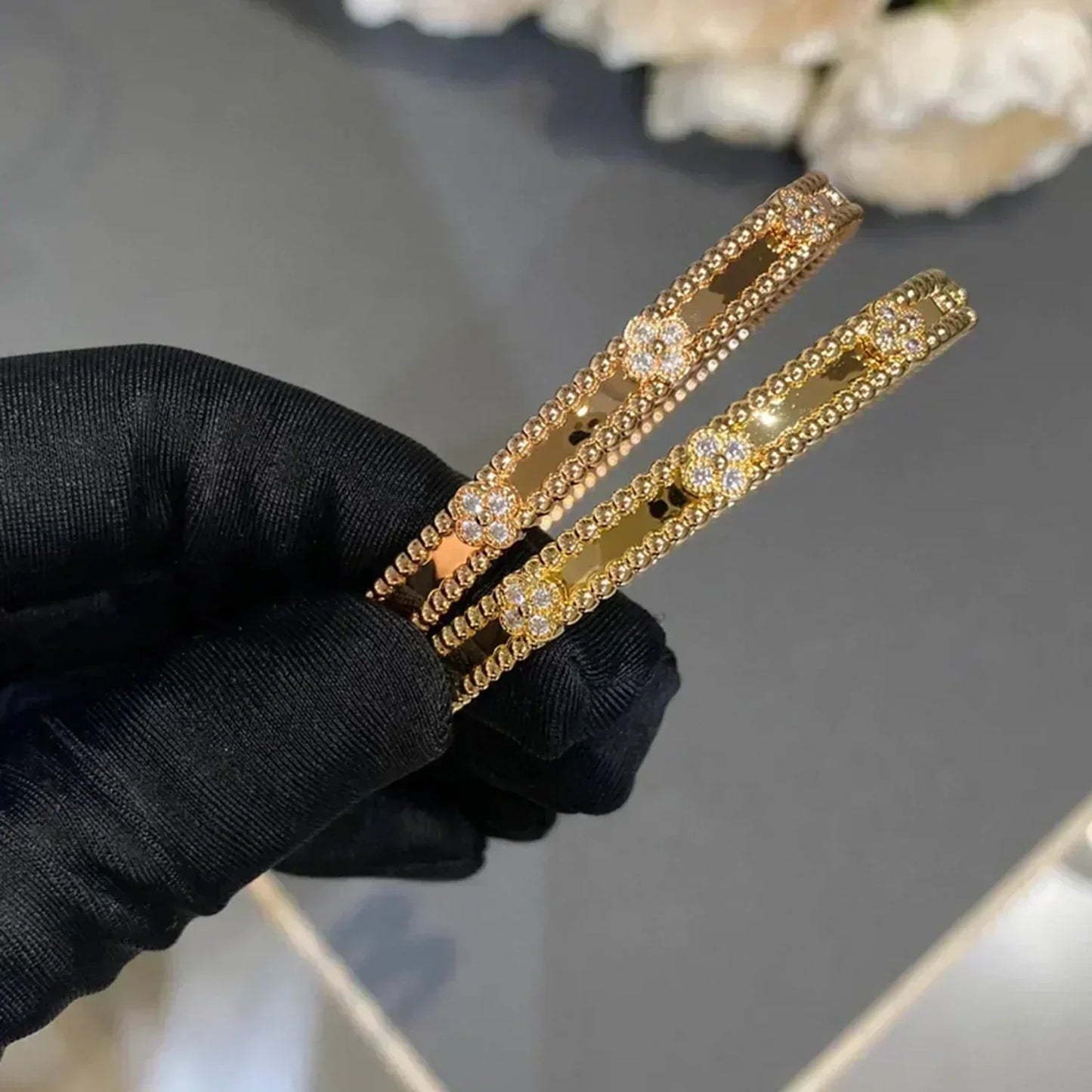 [Lumina]CLOVER BRACELET 4MM DIAMONDS