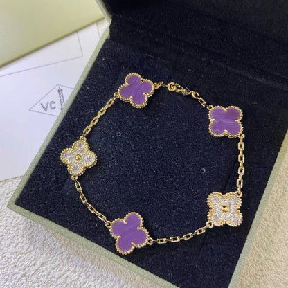[Lumina] CLOVER 5 MOTIF VIOLET BRACELET COLLECTION