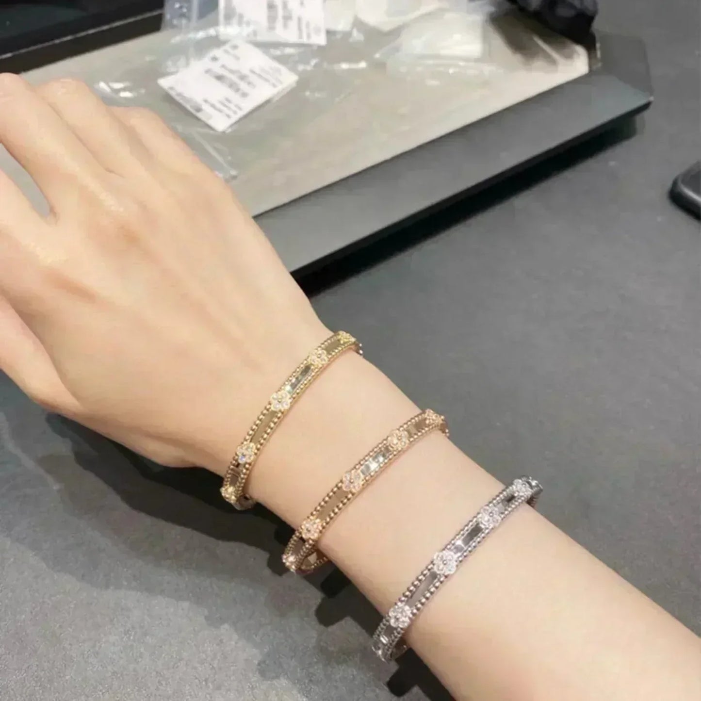 [Lumina]CLOVER BRACELET 4MM DIAMONDS
