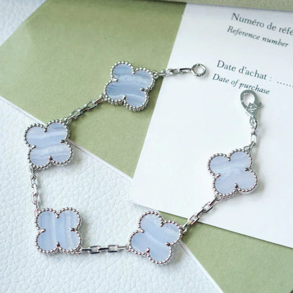 [Lumina] CLOVER 5 MOTIF PURPLE CHALCEDONY BRACELET COLLECTION
