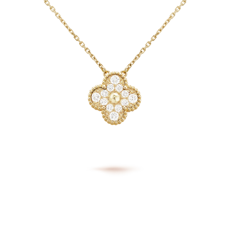 [Lumina]CLOVER 15MM DIAMOND SINGLE FLOWER NECKLACE