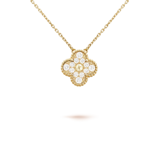 [Lumina]CLOVER 15MM DIAMOND SINGLE FLOWER NECKLACE
