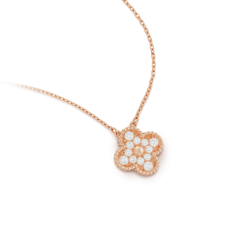 [Lumina]CLOVER 15MM DIAMOND SINGLE FLOWER NECKLACE