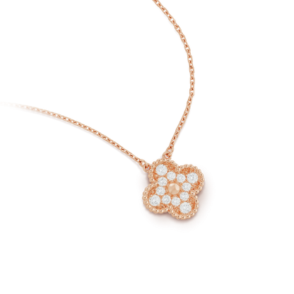 [Lumina]CLOVER 15MM DIAMOND SINGLE FLOWER NECKLACE