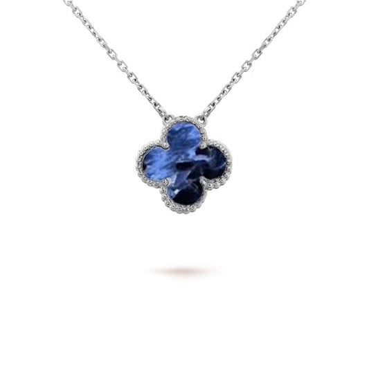 [Lumina]CLOVER 15MM PIETERSITE NECKLACE SILVER