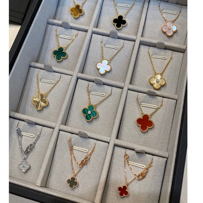 [Lumina]CLOVER 15MM LASER NECKLACE SILVER