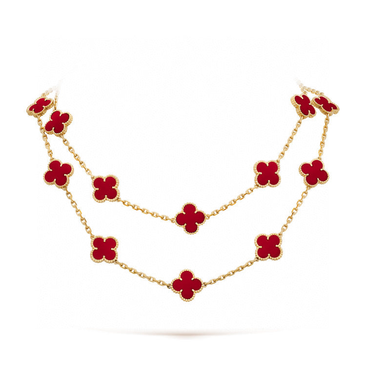 [Lumina]CLOVER 20 MOTIFS CARNELIAN NECKLACE