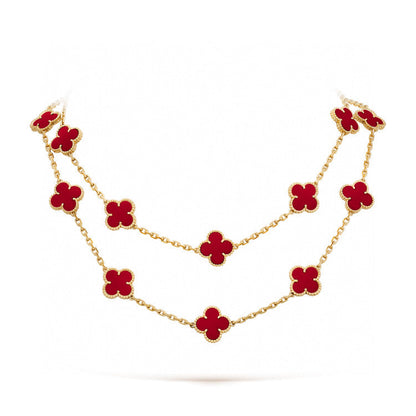 [Lumina]CLOVER 20 MOTIFS CARNELIAN NECKLACE
