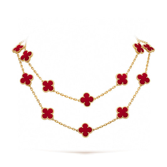 [Lumina]CLOVER 20 MOTIFS CARNELIAN NECKLACE