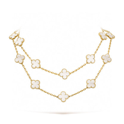 [Lumina]CLOVER 20 MOTIFS WHITE MOP NECKLACE