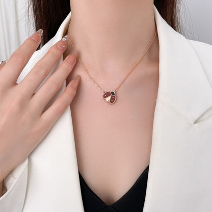 [Lumina]LUCKY  CARNELIANS LADYBUG NECKLACE