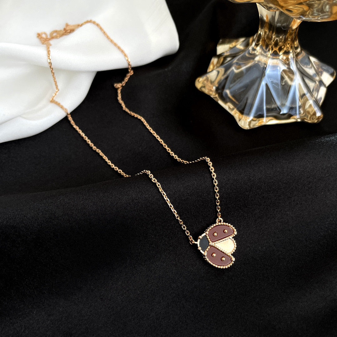[Lumina]LUCKY  CARNELIANS LADYBUG NECKLACE