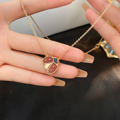 [Lumina]LUCKY  CARNELIANS LADYBUG NECKLACE