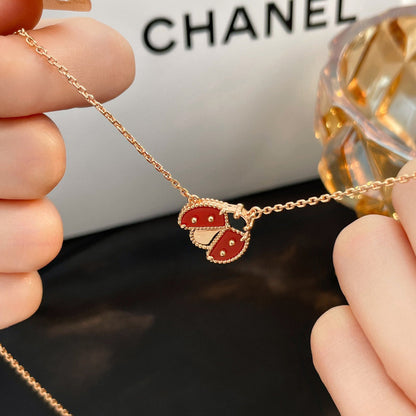 [Lumina]LUCKY  CARNELIANS LADYBUG NECKLACE