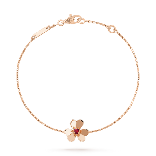 [Lumina]FRIVOLE GOLD FLOWER PINK MALACHITE BRACELET