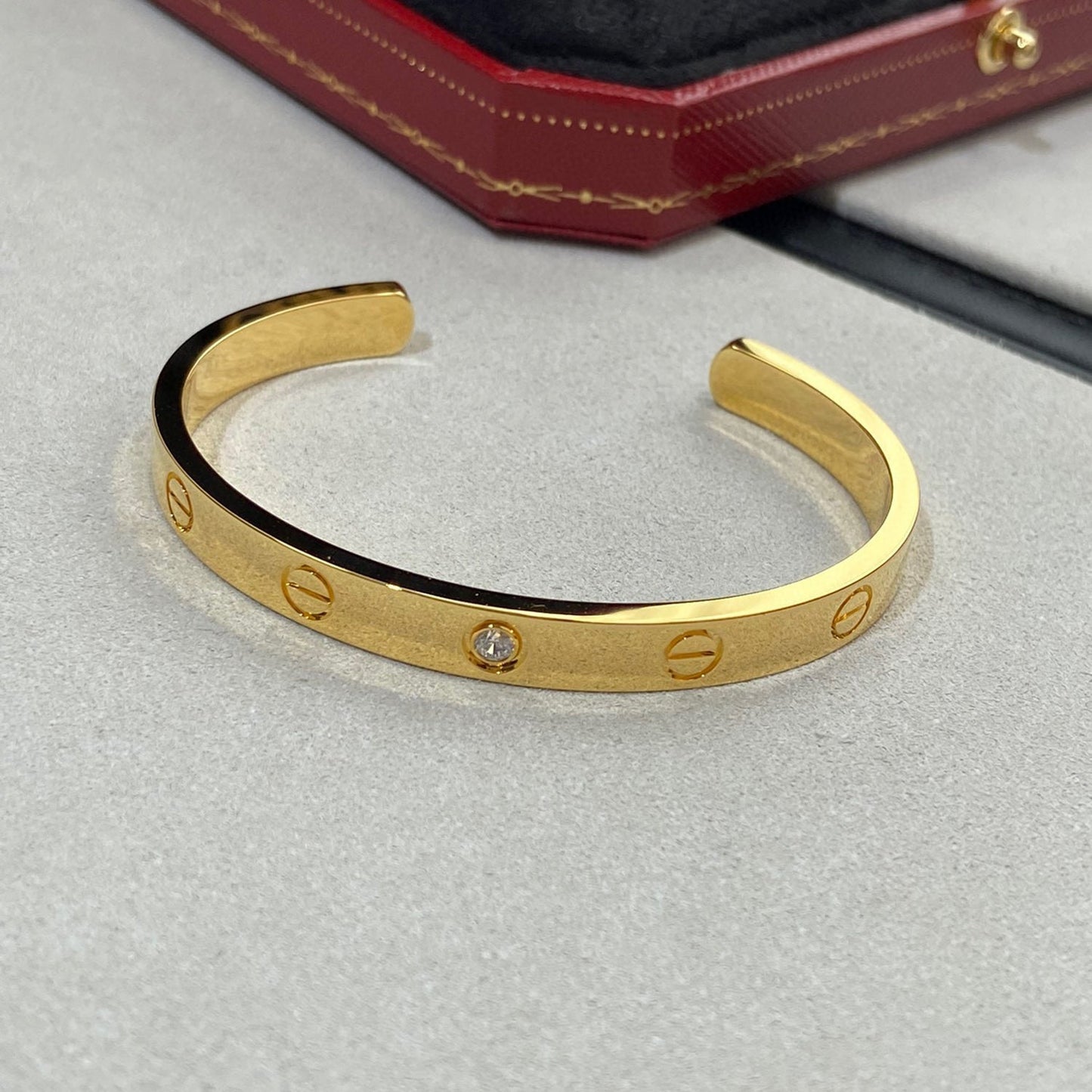 [Lumina]LOVE BRACELET 6.1MM 1 DIAMOND OPEN CUFF