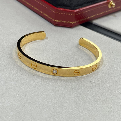 [Lumina]LOVE BRACELET 6.1MM 1 DIAMOND OPEN CUFF