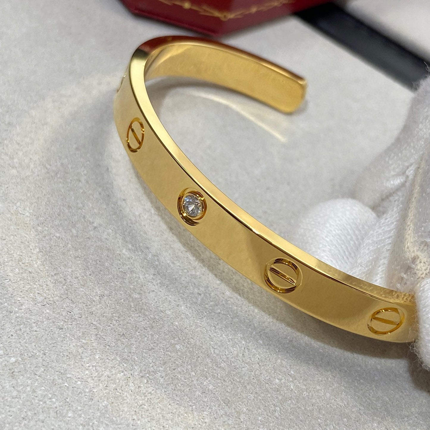 [Lumina]LOVE BRACELET 6.1MM 1 DIAMOND OPEN CUFF