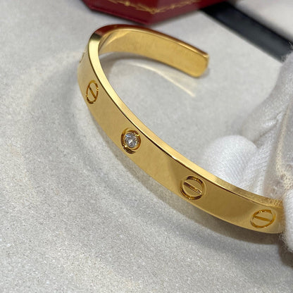 [Lumina]LOVE BRACELET 6.1MM 1 DIAMOND OPEN CUFF