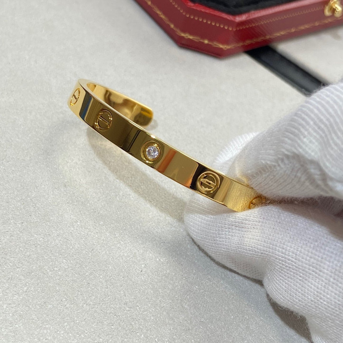 [Lumina]LOVE BRACELET 6.1MM 1 DIAMOND OPEN CUFF
