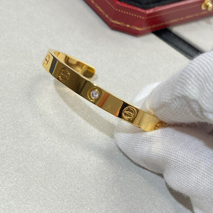 [Lumina]LOVE BRACELET 6.1MM 1 DIAMOND OPEN CUFF