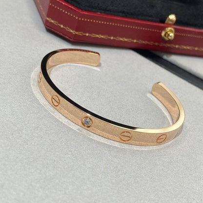 [Lumina]LOVE BRACELET 6.1MM 1 DIAMOND OPEN CUFF