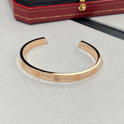 [Lumina]LOVE BRACELET 6.1MM 1 DIAMOND OPEN CUFF