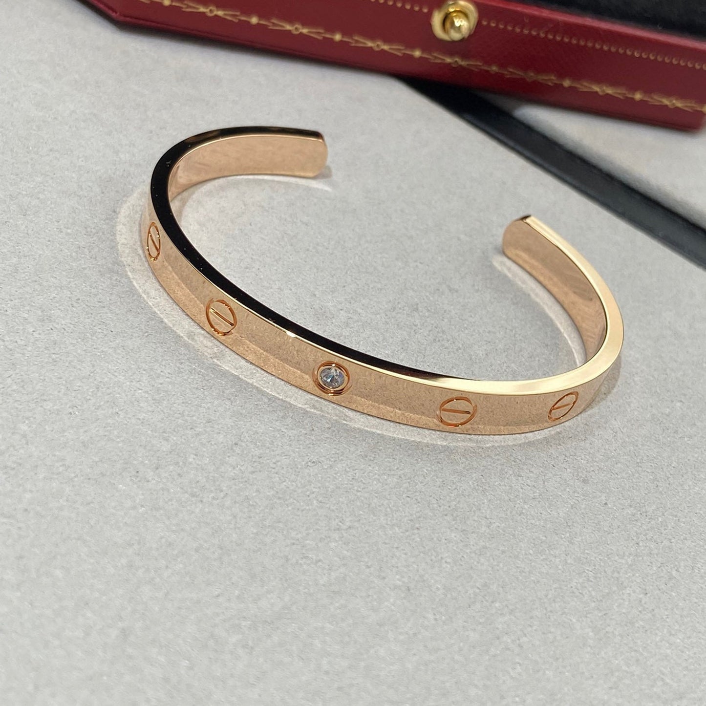 [Lumina]LOVE BRACELET 6.1MM 1 DIAMOND OPEN CUFF