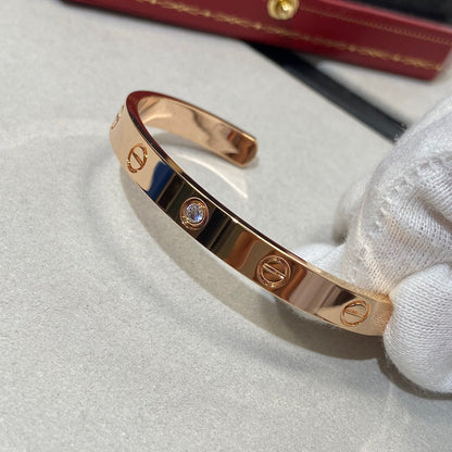 [Lumina]LOVE BRACELET 6.1MM 1 DIAMOND OPEN CUFF