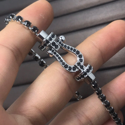 [Lumina]FORCE  LARGE HORSESHOE FULL DIAMOND TENNIS BRACELET