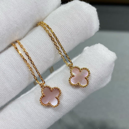 [Lumina]CLOVER 15MM PINK MOTHER-OF-PEARL SINGLE FLOWER NECKLACE