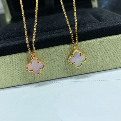 [Lumina]CLOVER 15MM PINK MOTHER-OF-PEARL SINGLE FLOWER NECKLACE