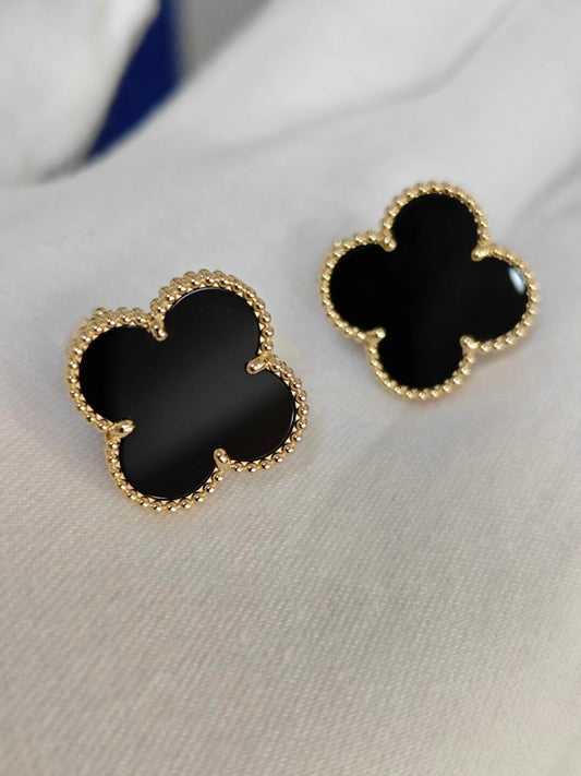 [Lumina]CLOVER 20MM BLACK MOP EARRINGS