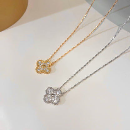 [Lumina]CLOVER 15MM DIAMOND SINGLE FLOWER NECKLACE