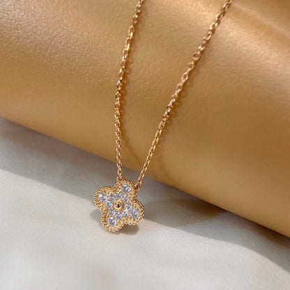[Lumina]CLOVER 15MM DIAMOND SINGLE FLOWER NECKLACE