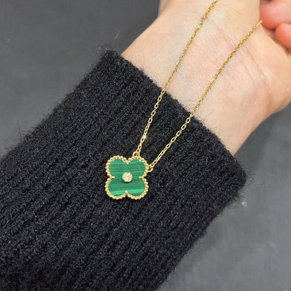 [Lumina]CLOVER 15MM DIAMOND TURQUOISE NECKLACE