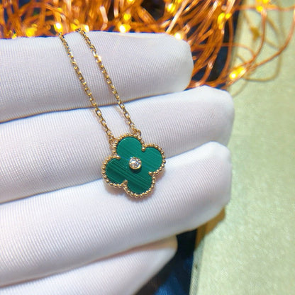 [Lumina]CLOVER 15MM DIAMOND TURQUOISE NECKLACE