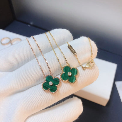 [Lumina]CLOVER 15MM DIAMOND TURQUOISE NECKLACE