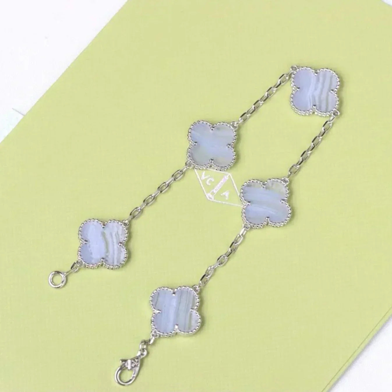 [Lumina] CLOVER 5 MOTIF PURPLE CHALCEDONY BRACELET COLLECTION