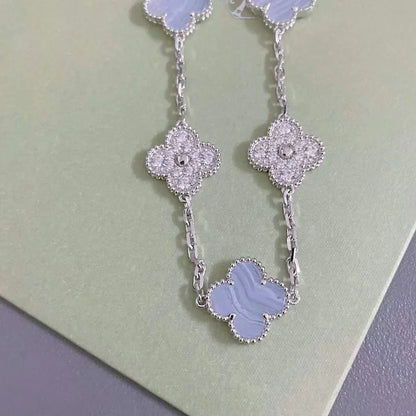[Lumina] CLOVER 5 MOTIF PURPLE CHALCEDONY BRACELET COLLECTION