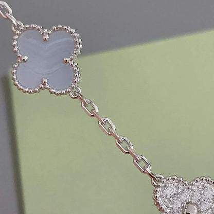 [Lumina] CLOVER 5 MOTIF PURPLE CHALCEDONY BRACELET COLLECTION