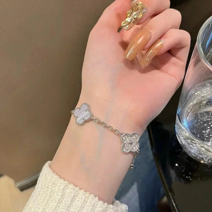 [Lumina] CLOVER 5 MOTIF PURPLE CHALCEDONY BRACELET COLLECTION