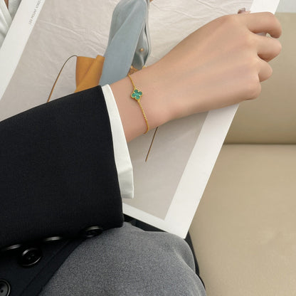 [Lumina]CLOVER BRACELET MALACHITE 1 MOTIF