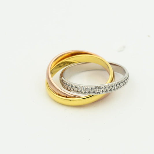 [Lumina Jewelry]TRINITY RING GOLD PINK GOLD SILVER DIAMONDS