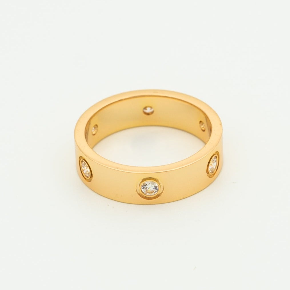 [Lumina]LOVE RING 5.5MM 6 DIAMONDS PINK GOLD