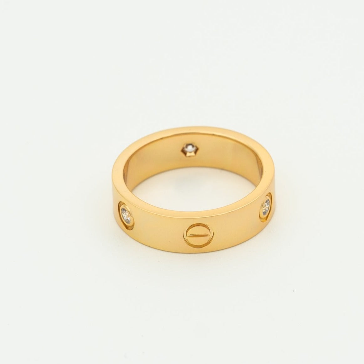 [Lumina]LOVE RING 5.5MM 3 DIAMONDS PINK GOLD