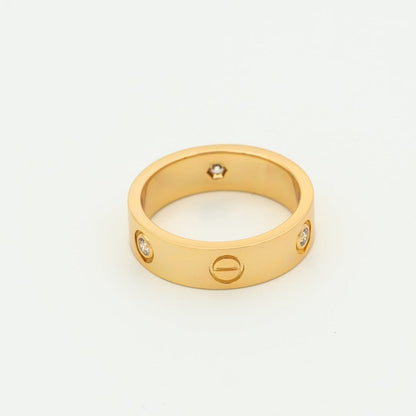 [Lumina]LOVE RING 5.5MM 3 DIAMONDS PINK GOLD